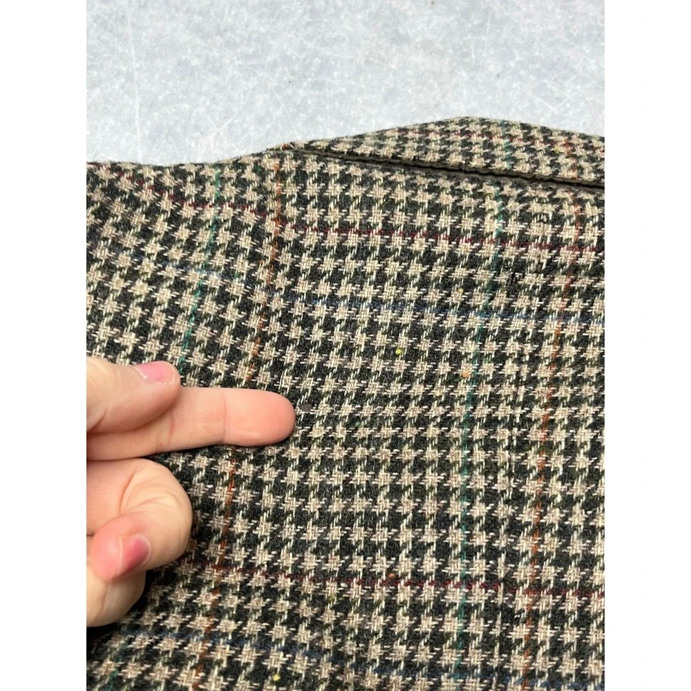 Vintage Burberrys Prorsum Mens Wool Houndstooth Blazer Jacket Brown 1987 42R‎